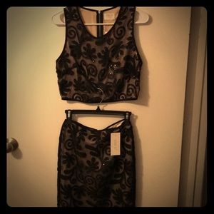 2-piece Black and Tan outfit